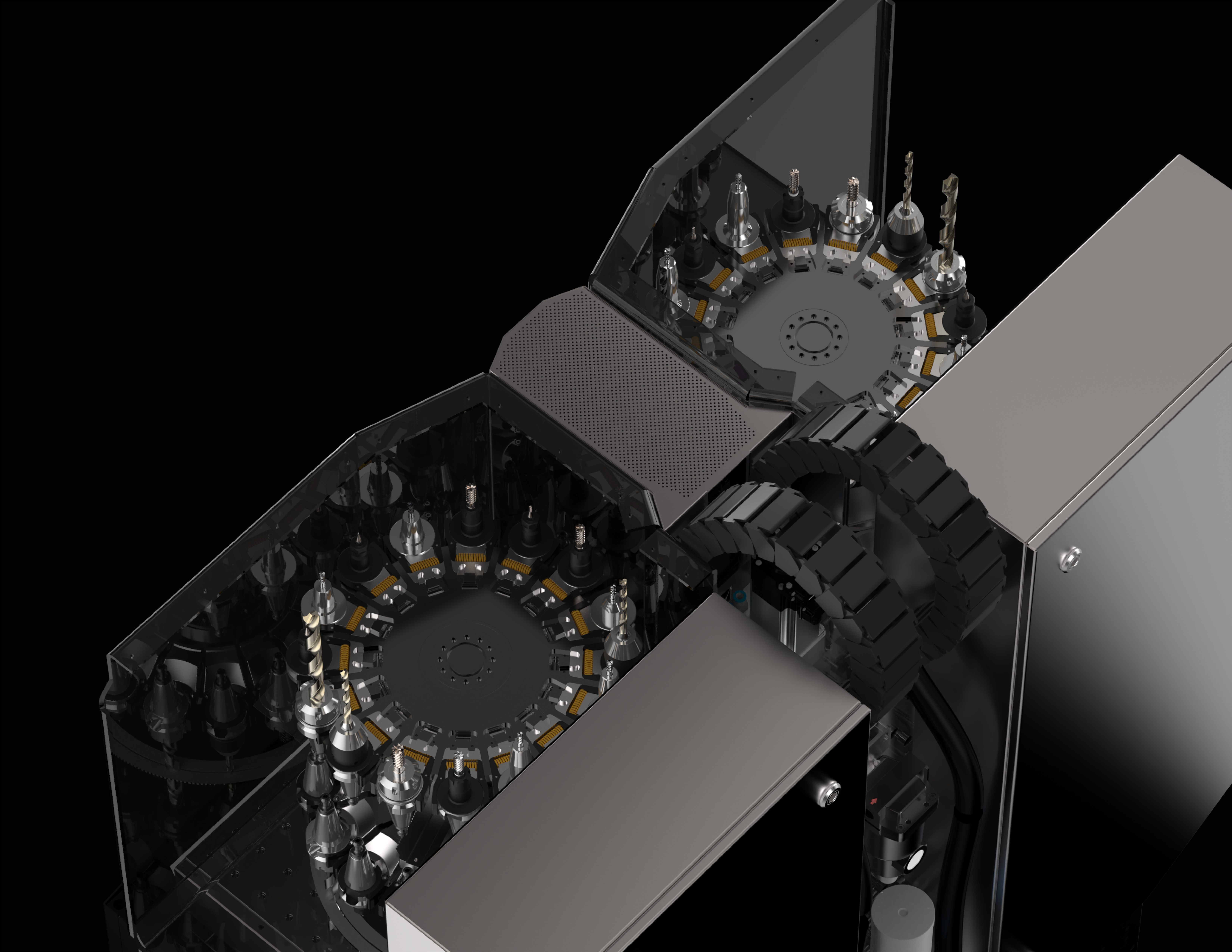 Dual ATC — angle view with tools loaded